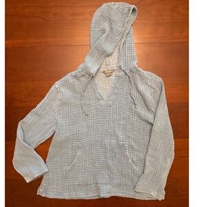 Blue hoodie lightweight Large Natural Reflections‎ cotton beach lightweight